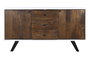 DKD Home Decor Buffet Blanco Marron Oscuro 3 Cajones 2 Puertas 150 x 40 x 80 cm