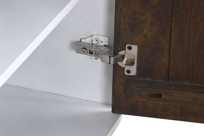 DKD Home Decor Buffet Blanco Marron Oscuro 3 Cajones 2 Puertas 150 x 40 x 80 cm