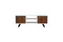 DKD Home Decor Mueble TV Moderno Blanco Marron Oscuro 135 x 51 x 35 cm