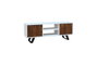 DKD Home Decor Mueble TV Moderno Blanco Marron Oscuro 135 x 51 x 35 cm