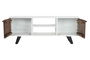DKD Home Decor Mueble TV Moderno Blanco Marron Oscuro 135 x 51 x 35 cm