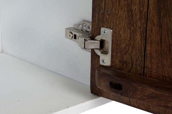 DKD Home Decor Mueble TV Moderno Blanco Marron Oscuro 135 x 51 x 35 cm