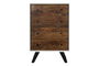 DKD Home Decor Cajonera Moderno Blanco Marron Oscuro 4 cajones 40 x 105 x 70 cm