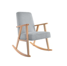 DKD Home Decor Mecedora de Haya y Poliéster Azul Celeste