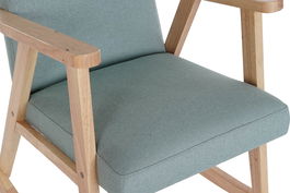 DKD Home Decor Mecedora Scandi Azul Celeste Natural 81 x 58 x 90 cm