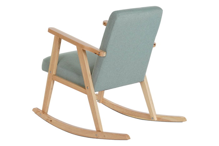 DKD Home Decor Mecedora Scandi Azul Celeste Natural 81 x 58 x 90 cm