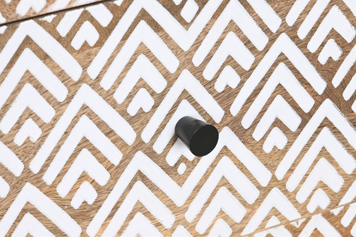 Cajonera Boho DKD Home Decor Natural Blanco 40 x 85 x 90 cm