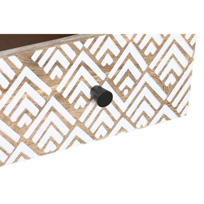 DKD Home Decor Mesa de Centro de Mango 120x60x45 cm Natural y Blanco
