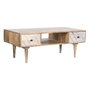 DKD Home Decor Mesa de Centro de Mango 120x60x45 cm Natural y Blanco