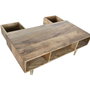 DKD Home Decor Mesa de Centro de Mango 120x60x45 cm Natural y Blanco