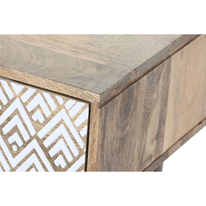 DKD Home Decor Mesa de Centro de Mango 120x60x45 cm Natural y Blanco