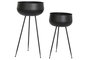DKD Home Decor Set de 2 Maceteros Metal Negros 34x34x69 cm