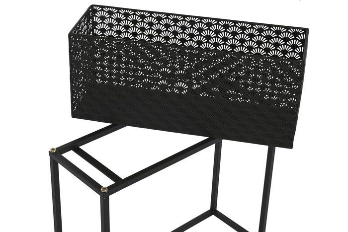 DKD Home Decor Set de 2 Maceteros de Metal Negro 60x22x70