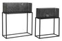 DKD Home Decor Set de 2 Maceteros de Metal Negro 60x22x70