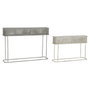 DKD Home Decor Set de 2 Maceteros Metálicos Gris Envejecido