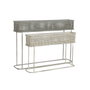 DKD Home Decor Set de 2 Maceteros Metálicos Gris Envejecido