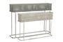 DKD Home Decor Macetero Vintage Gris Blanco Metal 22 x 70 x 100 cm Set de 2