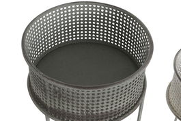 DKD Home Decor Macetero Set de 2 Blanco Gris 33 x 70 x 33 cm