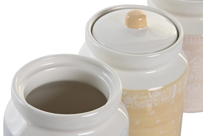 DKD Home Decor Bote Shabby Rosa, Azul, Amarillo 12 x 16 x 12 cm (3 Unidades)