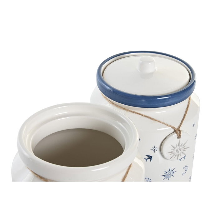 DKD Home Decor Set de 2 Botes Stella Maris, 2,35 L, Azul y Blanco DKD Home Decor Set de 2 Botes Stella Maris, 2,35 L, Azul y Blanco