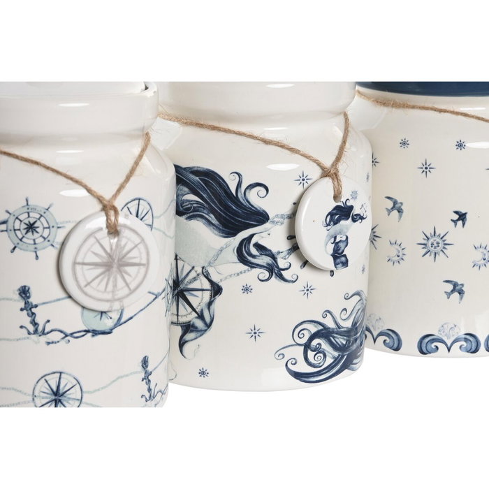 DKD Home Decor Pack de 3 Botes de Dolomita Stella Maris 1 L