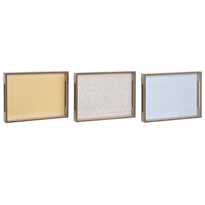 DKD Home Decor Set de 3 Bandejas MDF Bandana Pastel Surtido de Colores DKD Home Decor Set de 3 Bandejas MDF Bandana Pastel Surtido de Colores