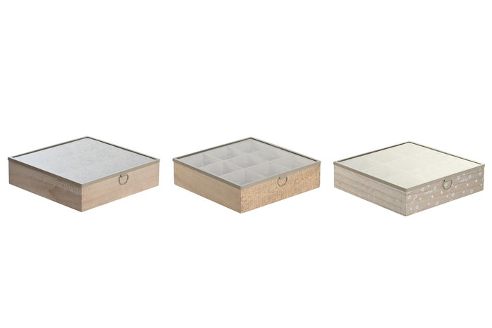 DKD Home Decor Caja de Infusiones Shabby Rosa Azul Mdf Cristal Metal 24 x 6.5 x 24 cm DKD Home Decor Caja de Infusiones Shabby Rosa Azul Mdf Cristal Metal 24 x 6.5 x 24 cm