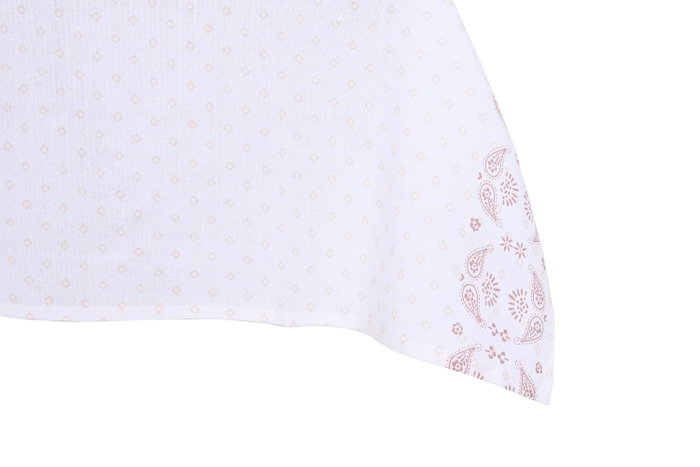 DKD Home Decor Set de 5 Manteles PIXEL LOVE 150x150 cm Rosa y Blanco