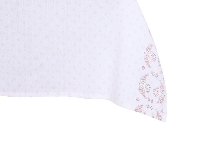 DKD Home Decor Juego de Manteles PIXEL LOVE 150x250 cm, Algodón, Rosa y Blanco