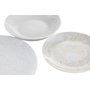 DKD Home Decor Set de Vajilla de 18 Piezas de Porcelana Bandana Pastel Rosa, Azul y Blanco