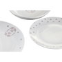 DKD Home Decor Set de Vajilla Pixel Love de 18 Piezas en Porcelana Rosa y Blanco