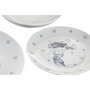 DKD Home Decor Set de Vajilla Stella Maris de 18 Piezas en Porcelana Azul y Blanco