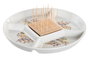 DKD Home Decor Bandeja de Aperitivo Gres y Bambú Blue Red Bird Multicolor