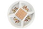 DKD Home Decor Bandeja de Aperitivo Gres y Bambú Blue Red Bird Multicolor