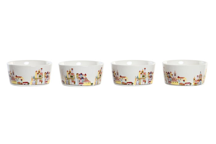DKD Home Decor Set de Aperitivos BLUE RED BIRD de Gres