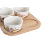 DKD Home Decor Set de Aperitivos BLUE RED BIRD de Gres
