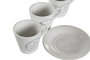 DKD Home Decor Tazas de café 11 x 2 x 11 cm Set de 6 Blanco Gres y Metal 90ml