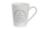 DKD Home Decor Set de 4 Tazas de Gres y Metal Blanco