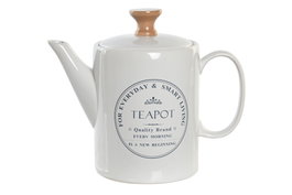 DKD Home Decor Tetera de Gres Blanca 1L