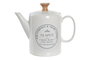 DKD Home Decor Tetera de Gres Blanca 1L
