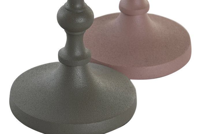 Candelabro Urban DKD Home Decor Rosa Verde 10.5 x 23.5 x 10.5 cm (2 Unidades)