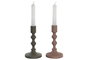 Candelabro Urban DKD Home Decor Rosa Verde 10.5 x 23.5 x 10.5 cm (2 Unidades)