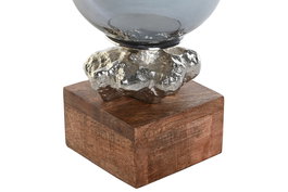 DKD Home Decor Portavela Moderno Multicolor Cristal y Aluminio 16.5 x 38.5 x 16.5 cm