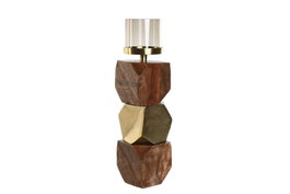 DKD Home Decor Portavela Moderno Dorado Marron 10 x 40.5 x 10 cm