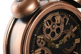 DKD Home Decor Reloj Sobremesa Vintage Cobrizo 8 x 33.5 x 26 cm