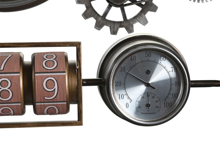DKD Home Decor Reloj de Pared Vintage Dorado y Plateado (2 Unidades) 9 x 39.5 x 52.5 cm