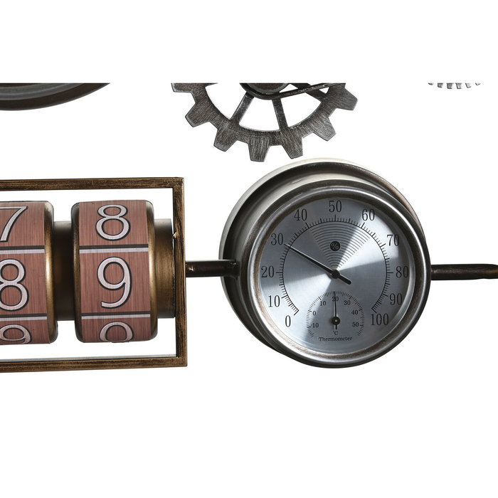 DKD Home Decor Reloj de Pared de Hierro y Cristal, Pack de 2 unidades surtidas (Dorado y Plateado)