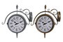 DKD Home Decor Reloj de Pared de Hierro y Cristal Estación Surtido de 2 Unidades