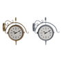 DKD Home Decor Reloj de Pared de Hierro y Cristal Estación Surtido de 2 Unidades