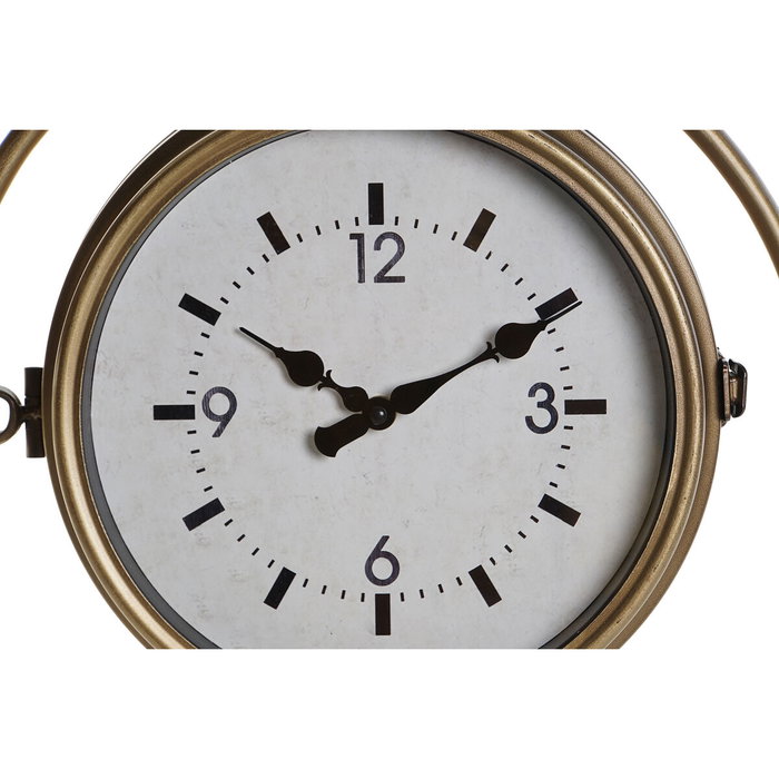 DKD Home Decor Reloj de Pared de Hierro y Cristal Estación Surtido de 2 Unidades
